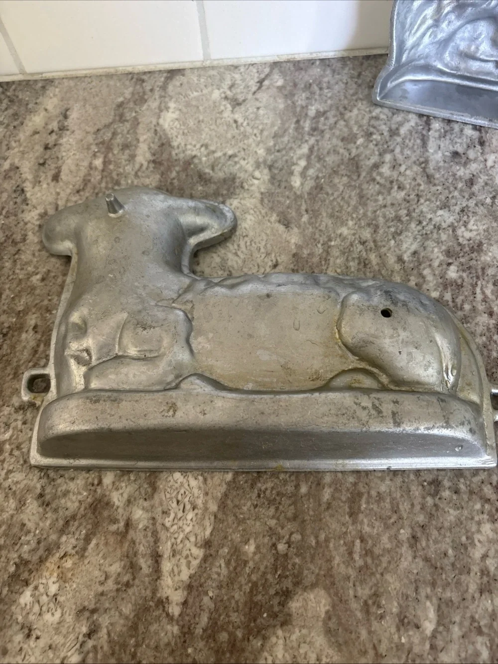 Vintage Cast Aluminum LAMB/SHEEP 2 Piece Chocolate, Candy, & Cake Mold Heavy!